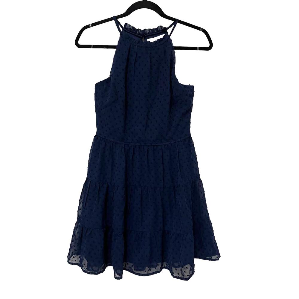 ROWA dress blue swiss dot sleeveless